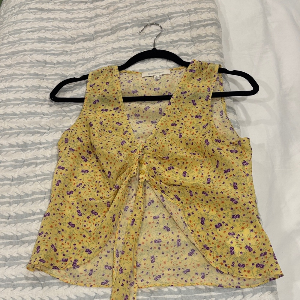 Favorite Daughter - THE GWEN TOP - Yellow Floral Blouse